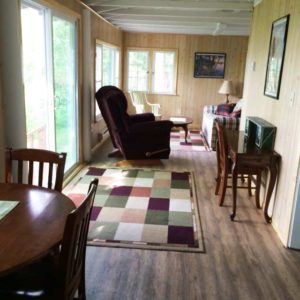 Cabin 2 dining area and living room