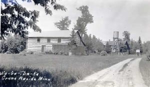 Historic lodge near the Wabana Lake shoreline