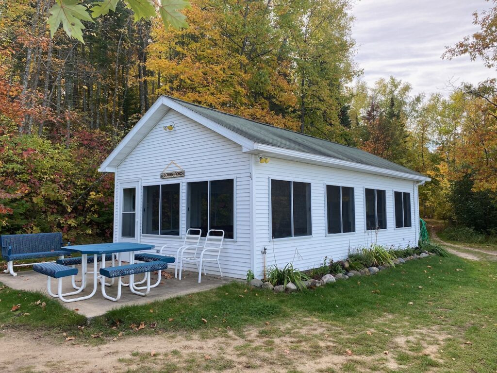Screened porch for family meals and game night
